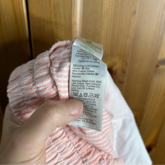 J. Crew Striped Linen Cotton Blend Drawstring Pants Women’s 10 Pink Coastal Chic - Picture 9 of 9